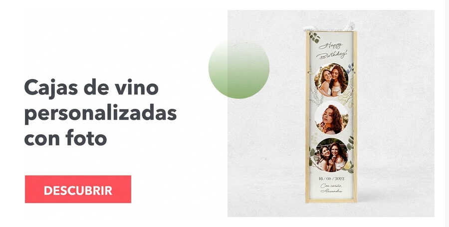 Cajas de vino personalizadas con foto