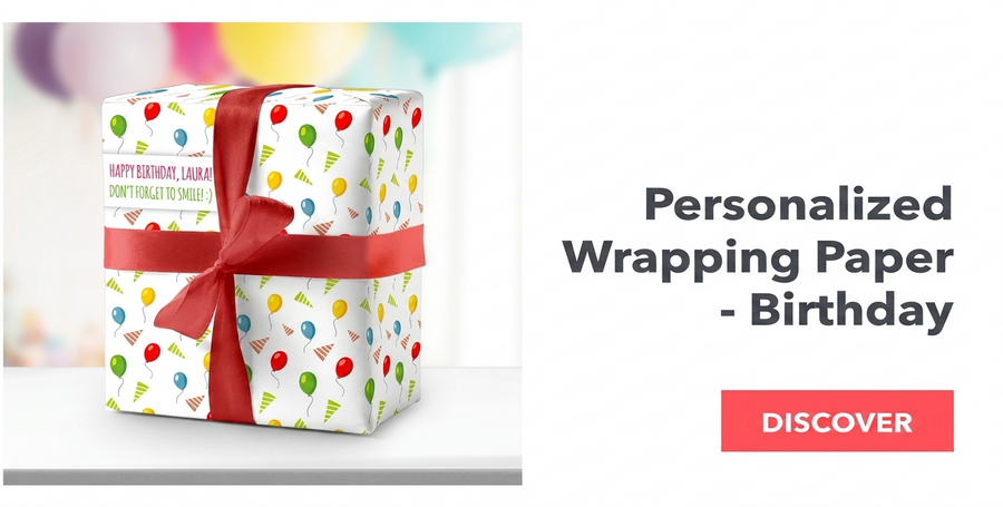 Papel de regalo personalizado - cumpleaños