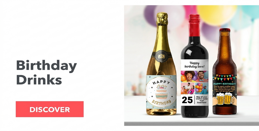 Bebidas personalizadas para un cumpleaños