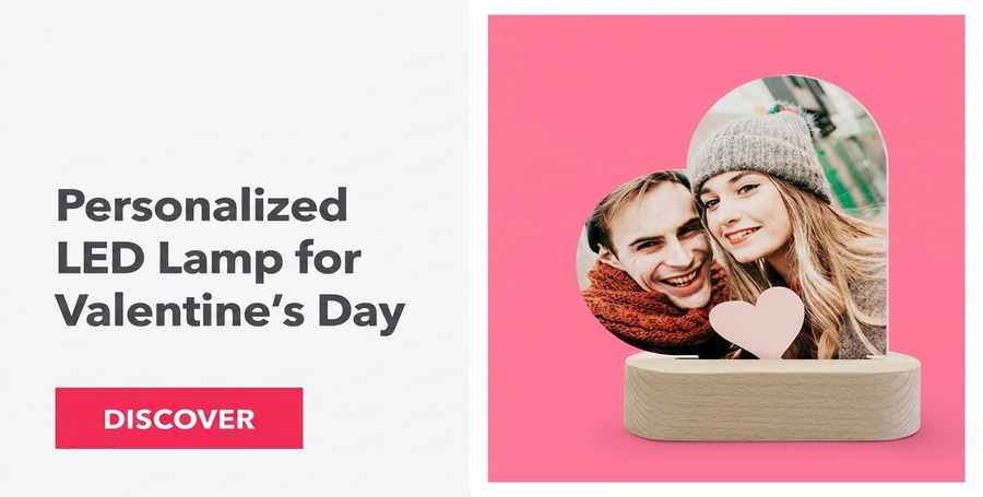 Lámpara LED de noche personalizada para San Valentín
