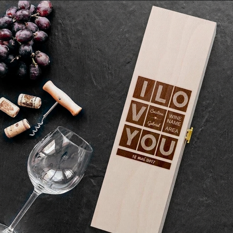 Cajas de vino personalizadas para tu pareja