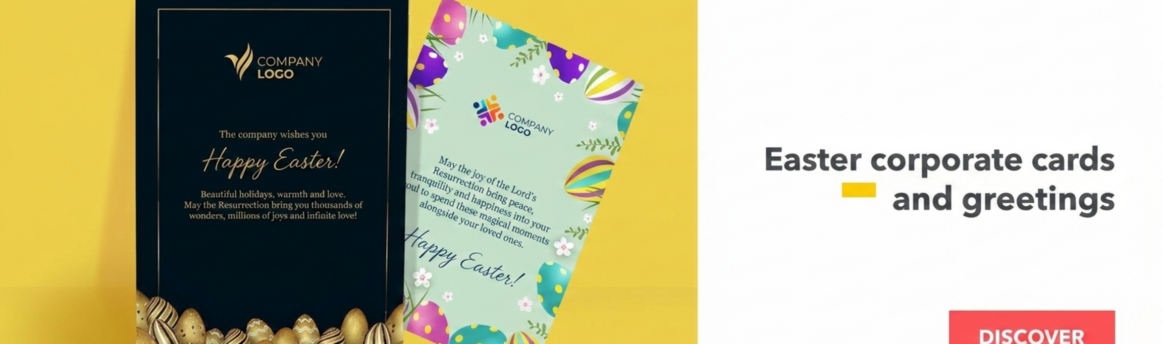 Tarjetas de felicitación y tarjetas corporativas de Pascua