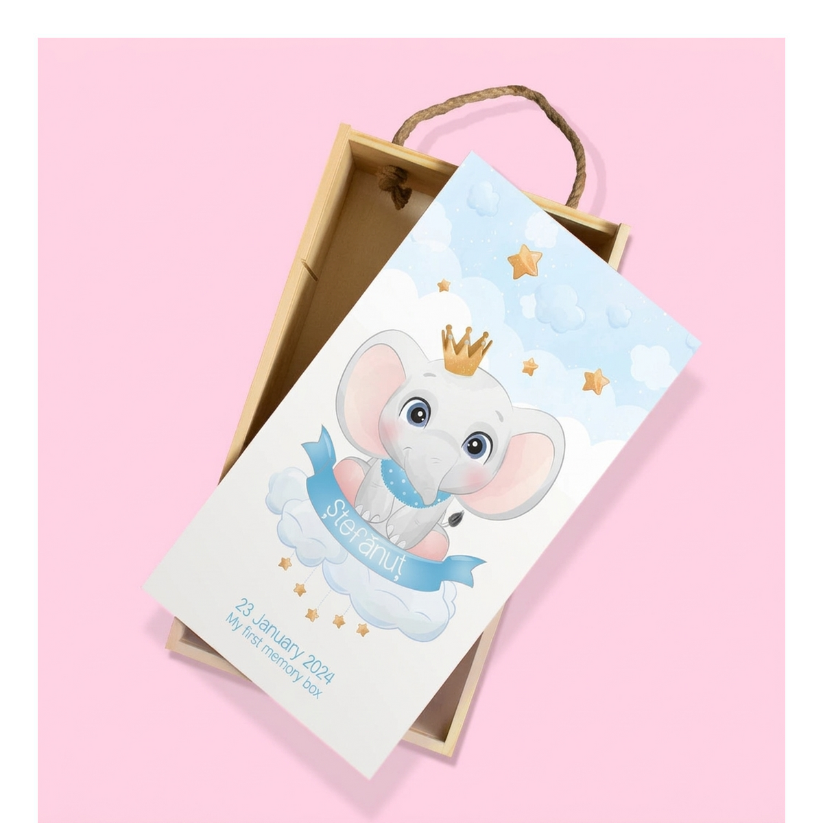 Cajas de regalo de madera para el bautizo
