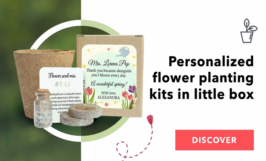Kits para plantar flores en una cajita personalizada