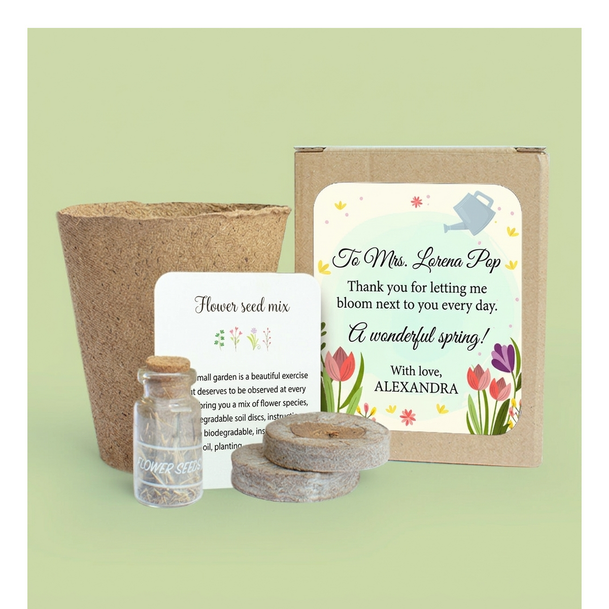 Kits para plantar flores en una cajita personalizada