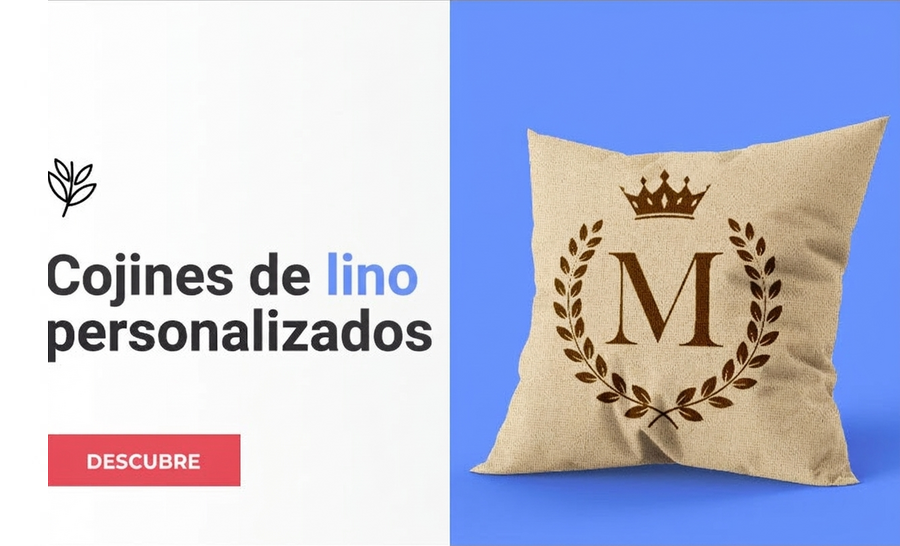 Cojines con textura de lino personalizados