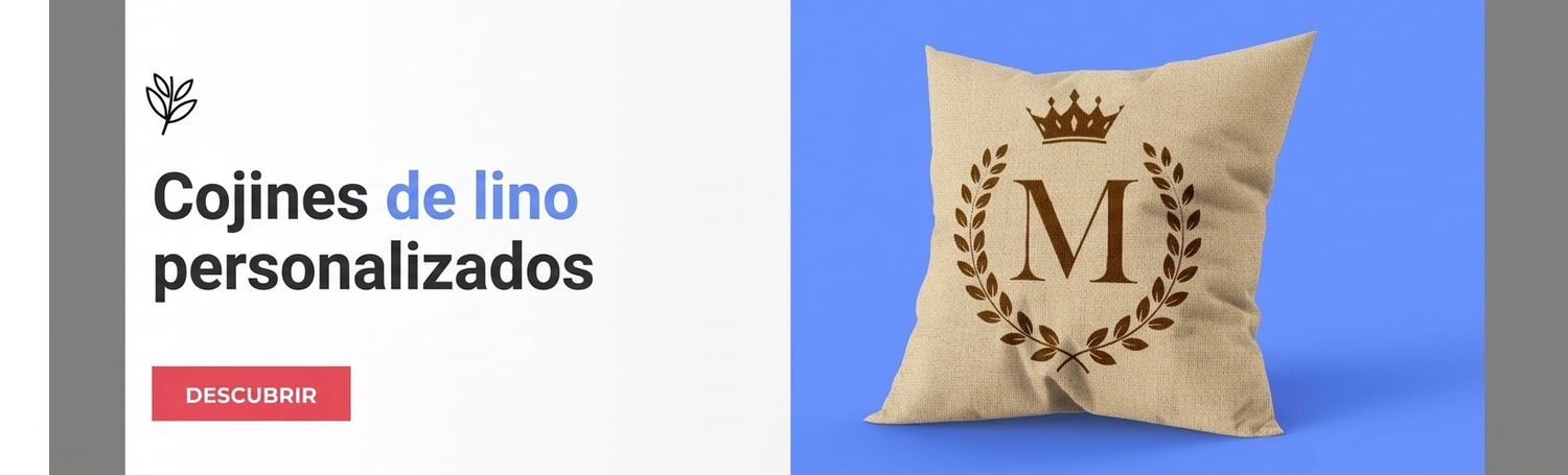 Cojines con textura de lino personalizados