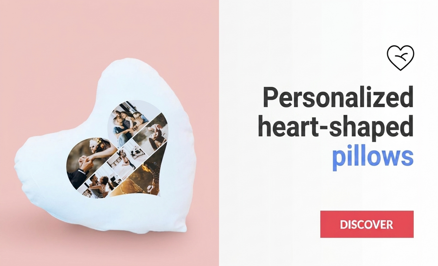 Cojines personalizados con forma de corazón