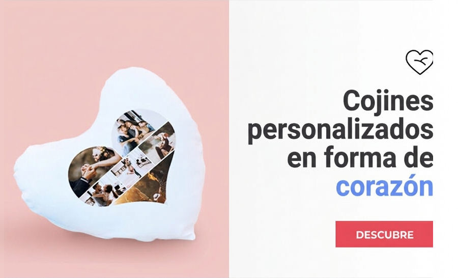 Cojines personalizados con forma de corazón