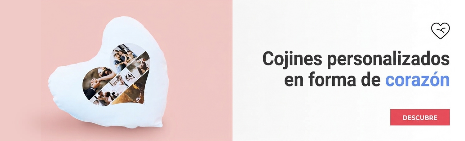 Cojines personalizados con forma de corazón