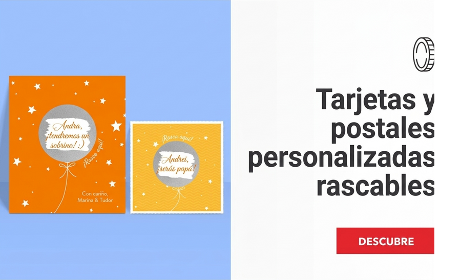 Tarjetas de felicitación y tarjetas personalizadas para rascar