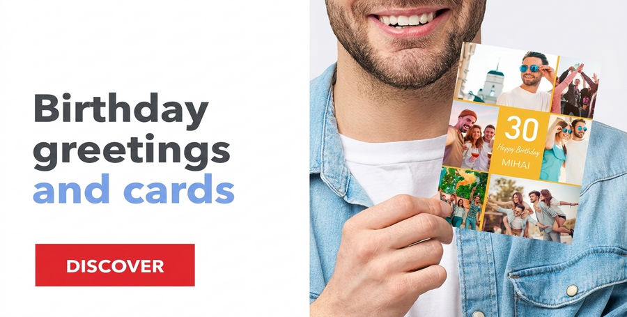 Tarjetas de felicitación personalizadas para cumpleaños