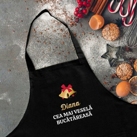 Customised apron with text - Merriest Chef