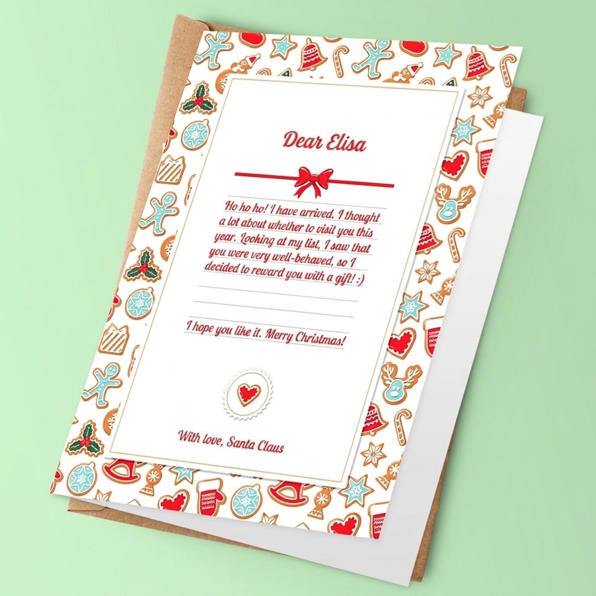 Tarjeta de felicitación personalizada - Carta de Papá Noel
