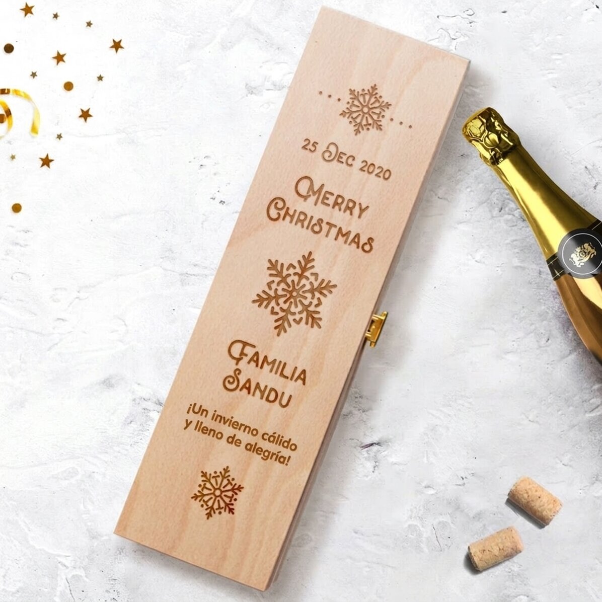 Caja de vino espumoso personalizada - Christmas magic