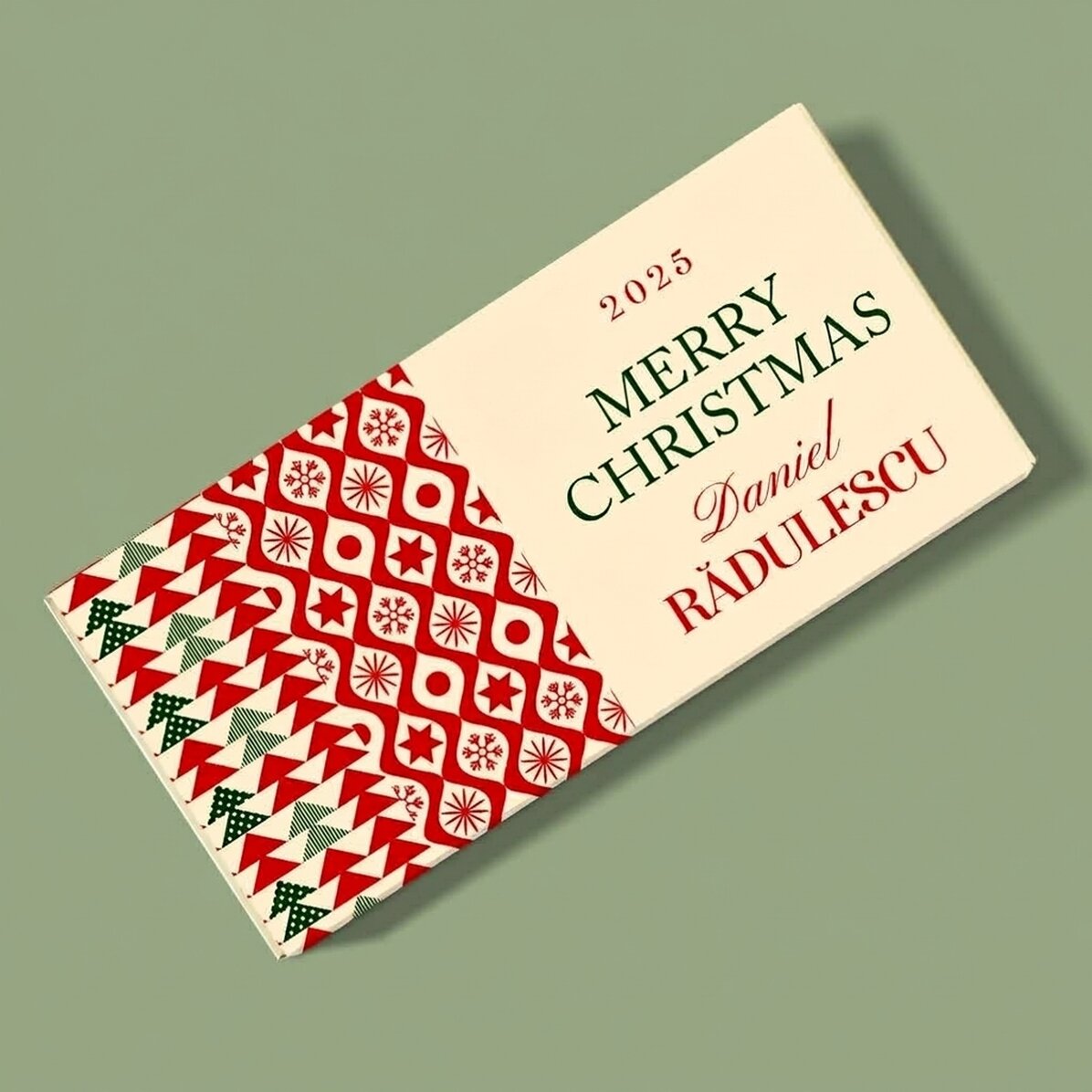 Chocolate personalizado con nombre y mensaje - Classic Christmas