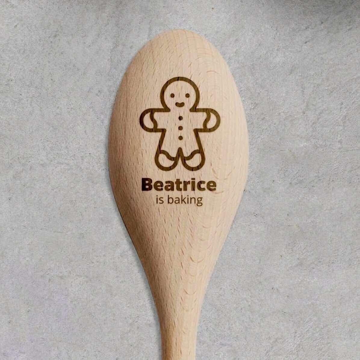 Cuchara de madera personalizada - Gingerbread