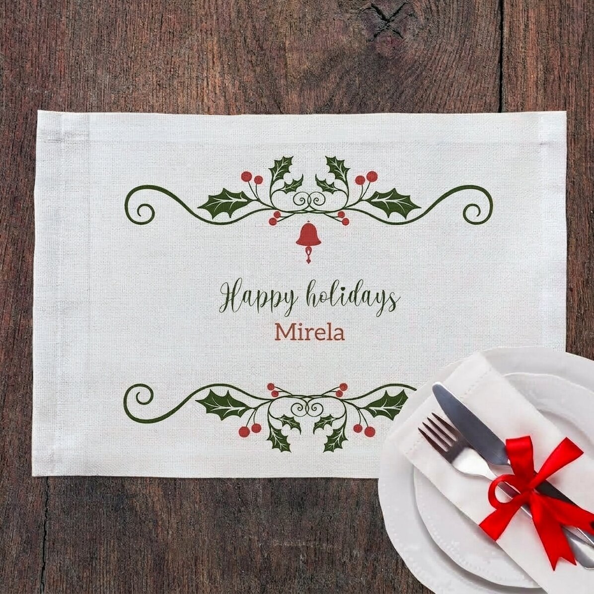 Portaplatos personalizado - Felices fiestas