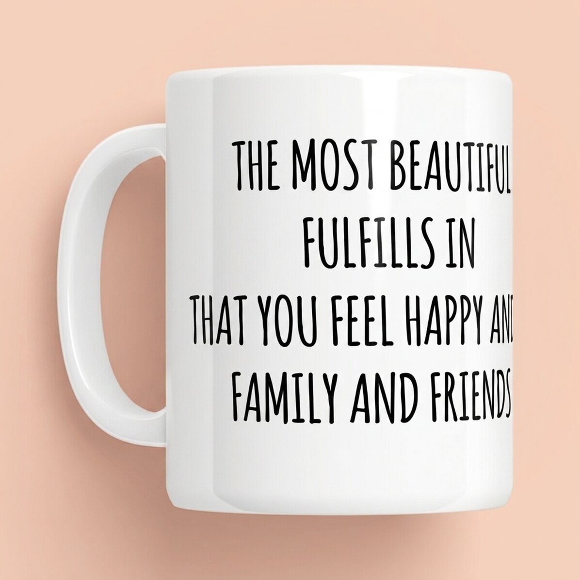 Taza personalizada con texto: mensaje para los amigos