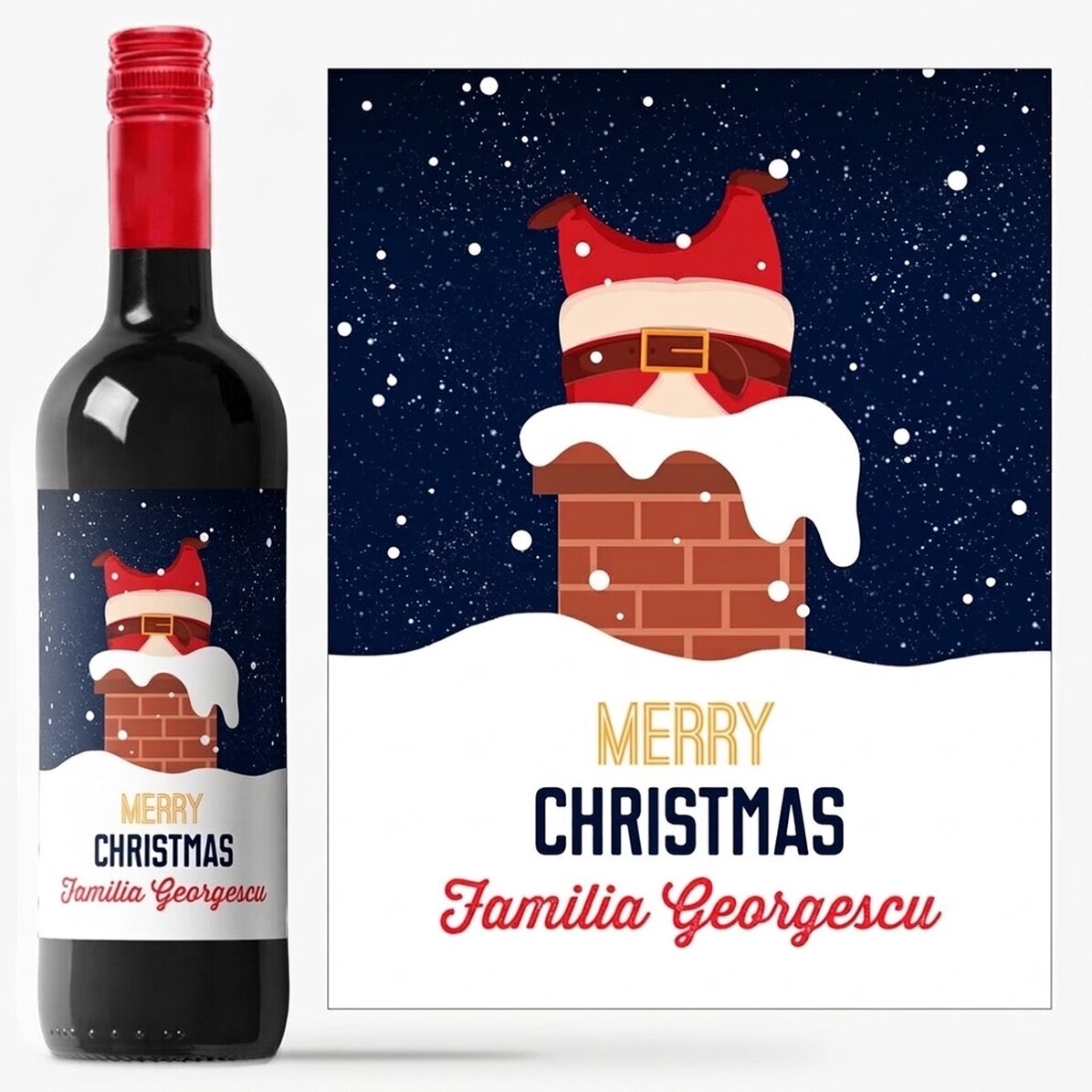 Vino personalizado con texto: «¡Salud!»