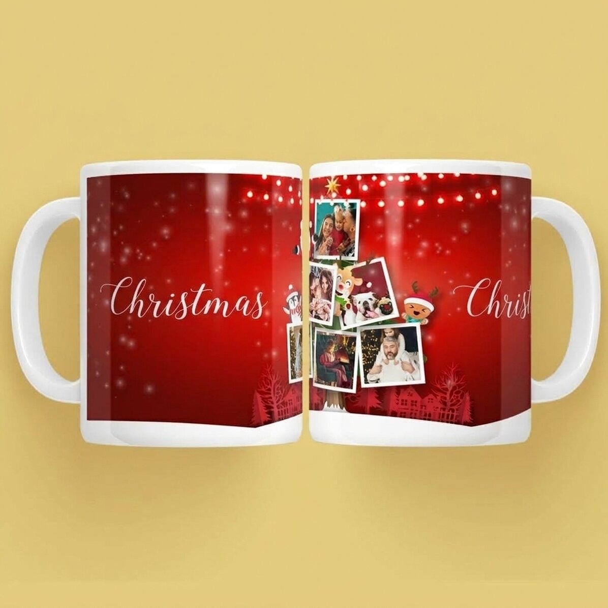 Taza personalizada con 5 fotos - Los amigos de Papá Noel