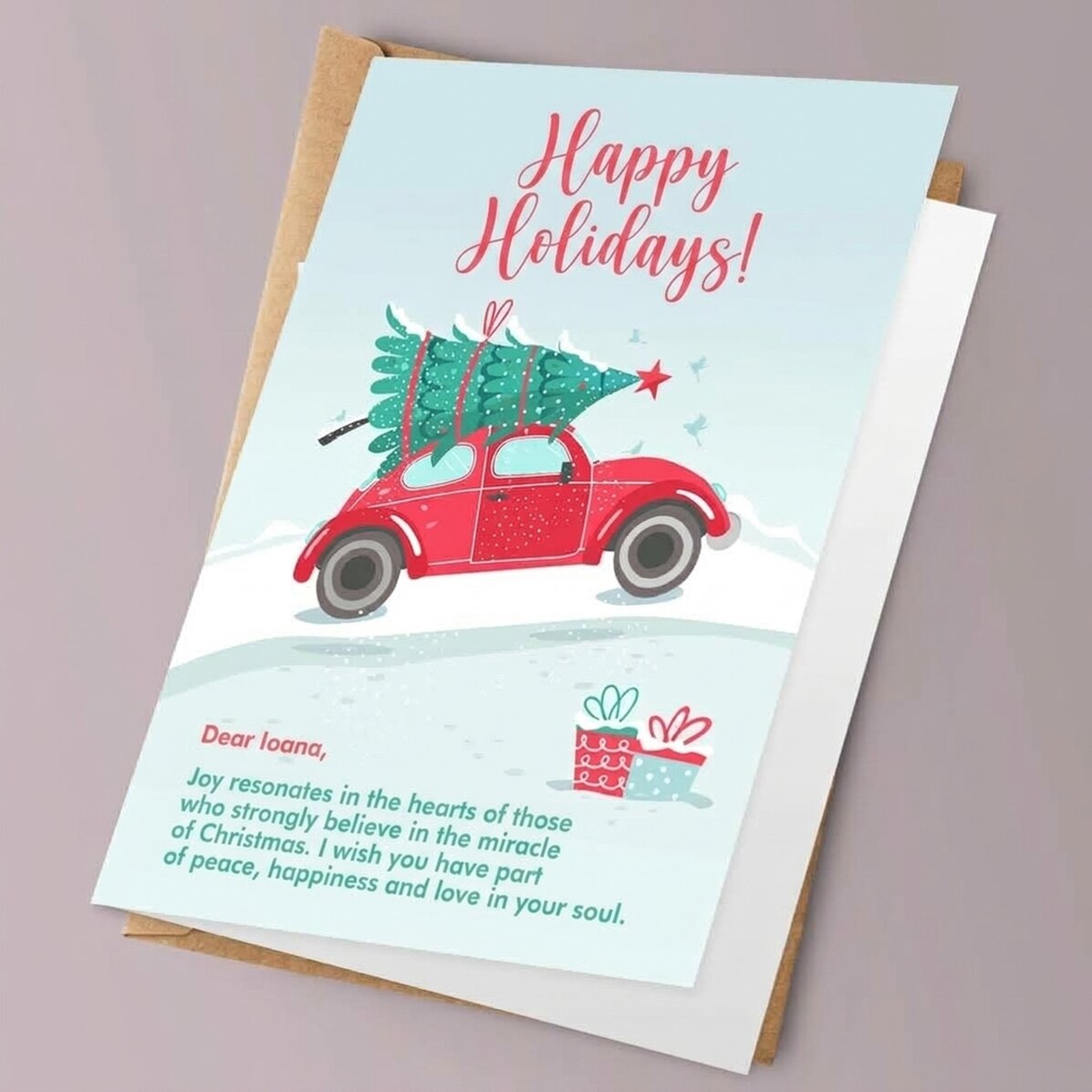 Tarjeta de felicitación personalizada - Preparativos navideños