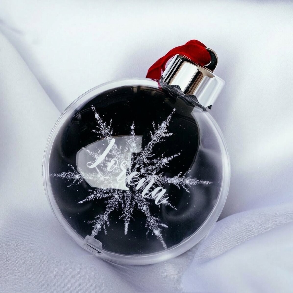 Bola de Navidad personalizada con tu nombre - Silver Snowflake