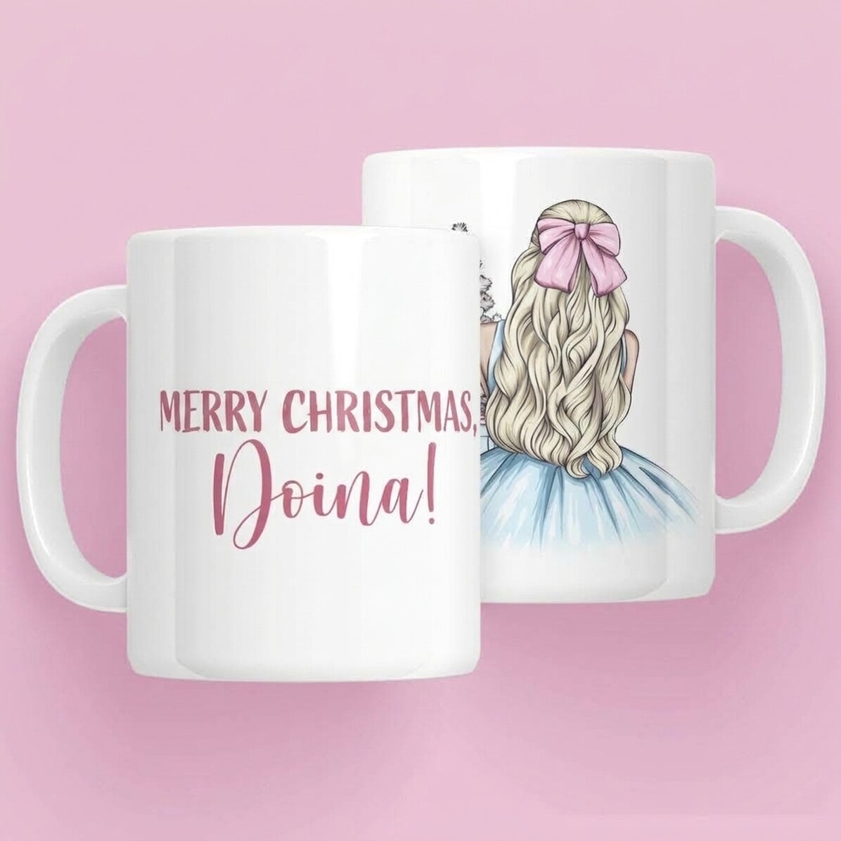 Taza personalizada con nombre - Christmas Princess Blue
