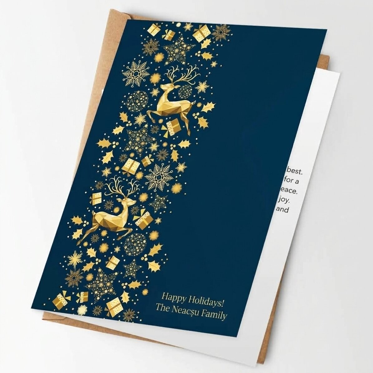 Tarjeta de felicitación personalizada - Golden Deer