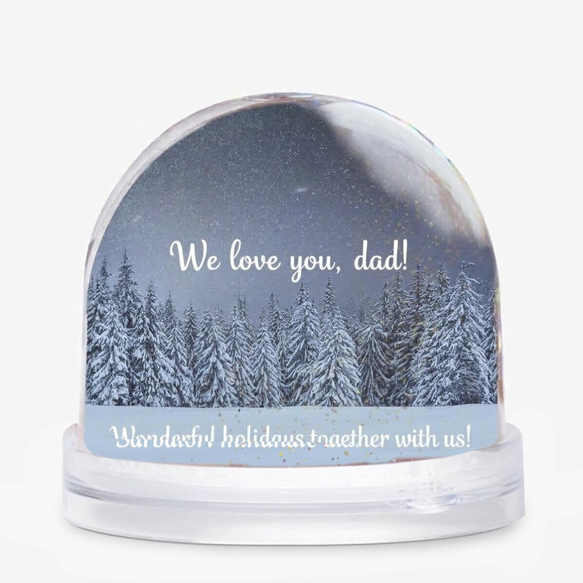 Globo de escritorio personalizado con foto y texto - Sueños de invierno