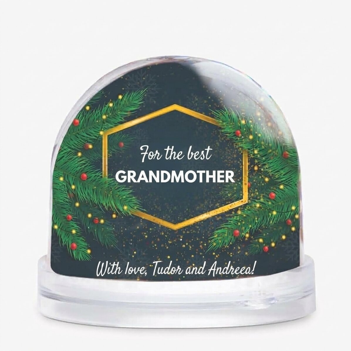 Bola de Navidad de escritorio personalizada con foto y texto - La magia de la Navidad