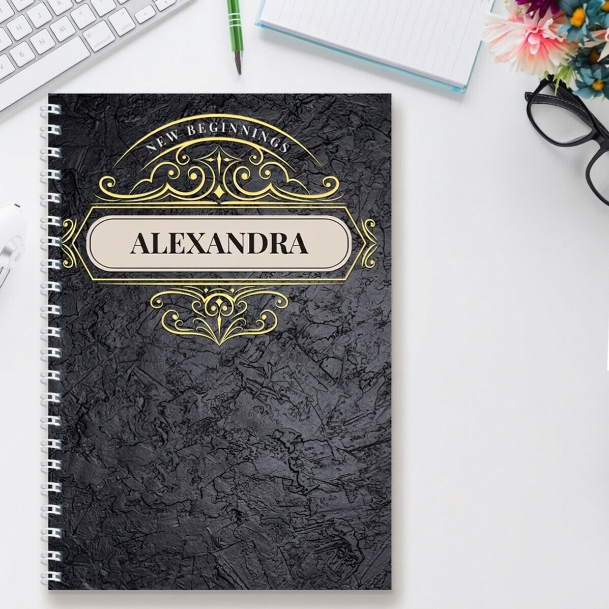 Cuaderno personalizado con texto - New Beginnings