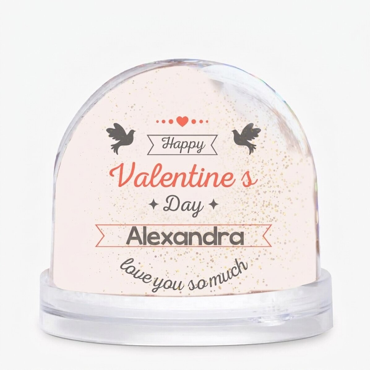 Globo de escritorio personalizado con foto y texto: «Te quiero muchísimo»