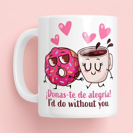 Taza personalizada con nombre - Doughnut Love