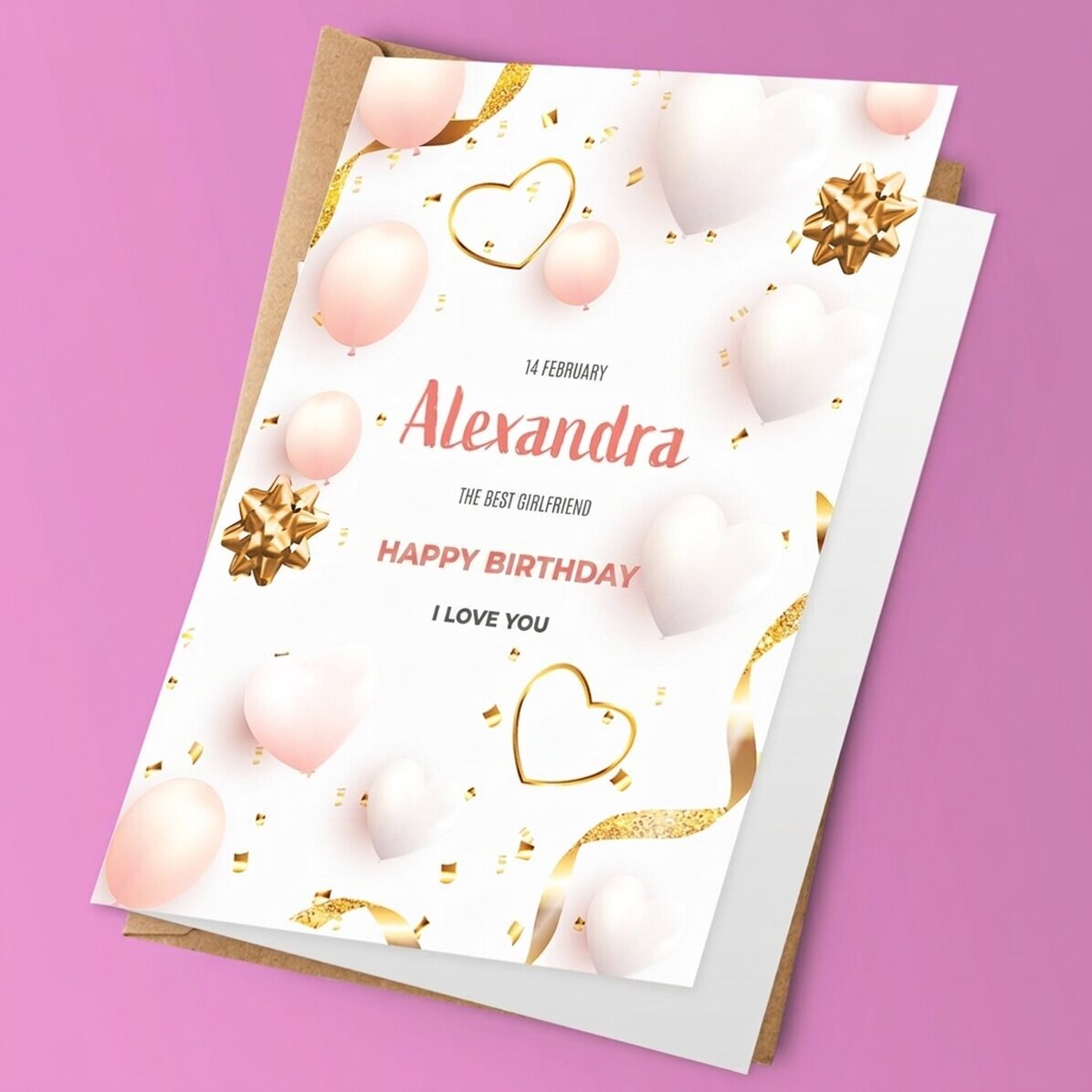 Tarjeta de felicitación personalizada con texto - Aniversario