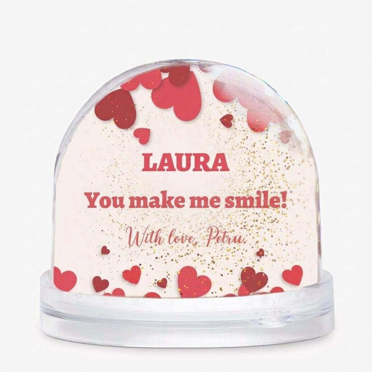 Globo de escritorio personalizado con foto y texto - «You make me smile»