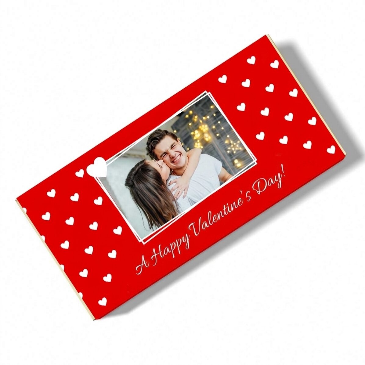 Chocolate personalizado con texto y foto - Feliz San Valentín