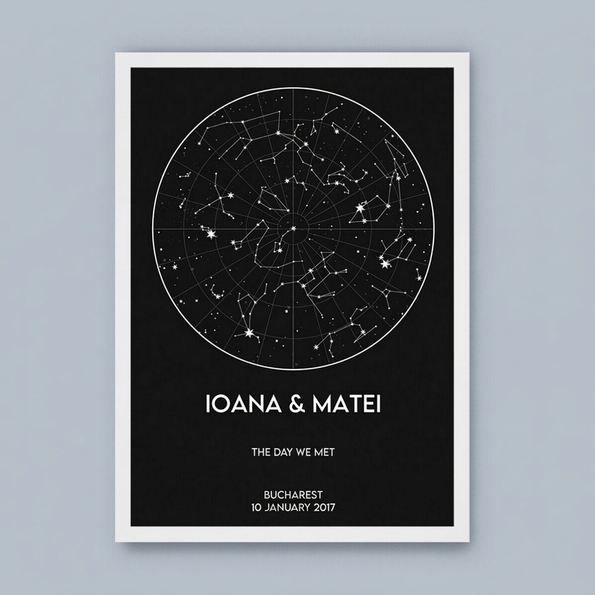 Cuadro personalizado con texto - Mapa de las estrellas
