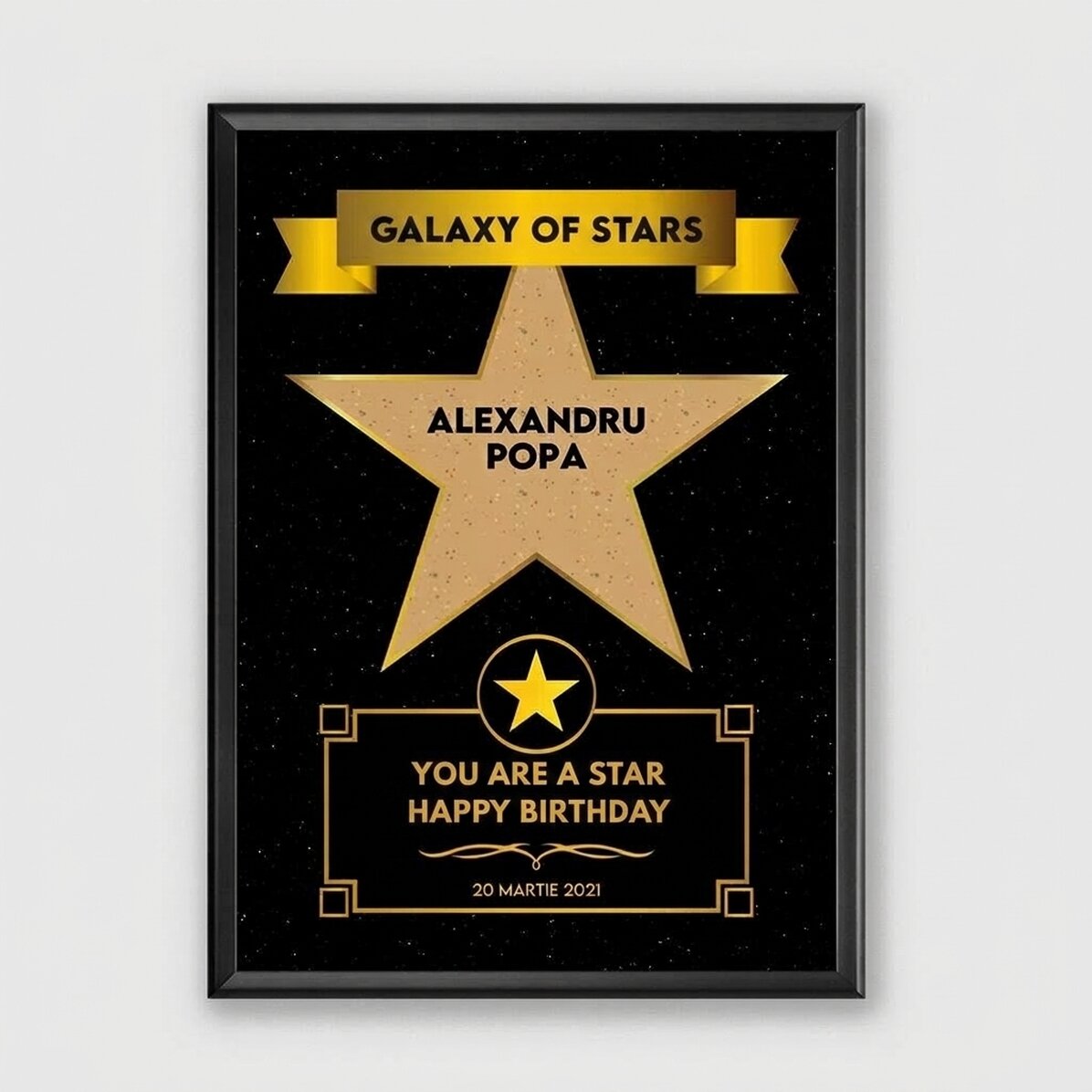 Cuadro personalizado con texto - La galaxia de las estrellas
