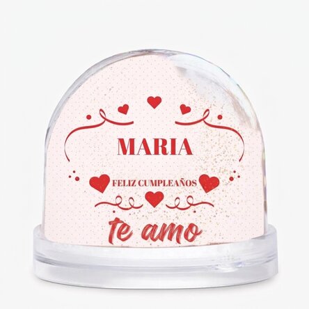 Globo de escritorio personalizado con foto y texto - La fiesta del amor