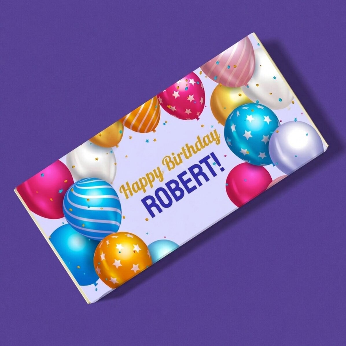 Chocolate personalizado con mensaje: ¡Feliz cumpleaños!