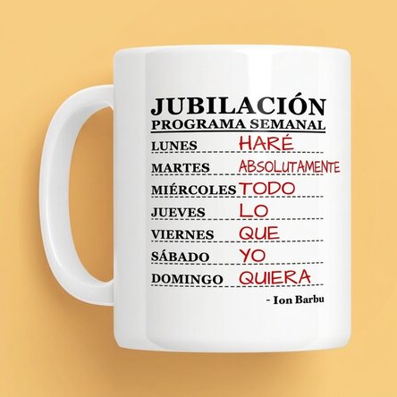 Taza personalizada con texto - Programa semanal