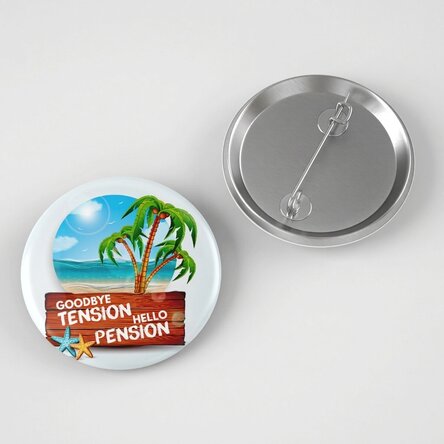 Personalised badge with text - Goodbye, hello