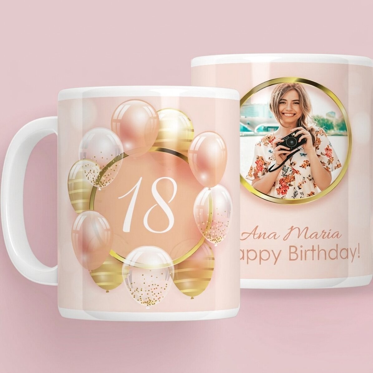 Taza personalizada con una foto y un texto - Mayor de edad