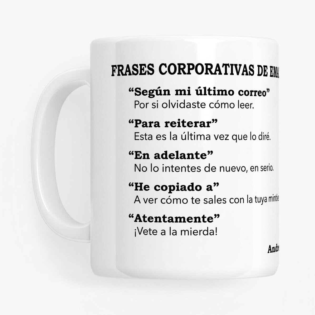 Taza personalizada con texto - Correo electrónico corporativo