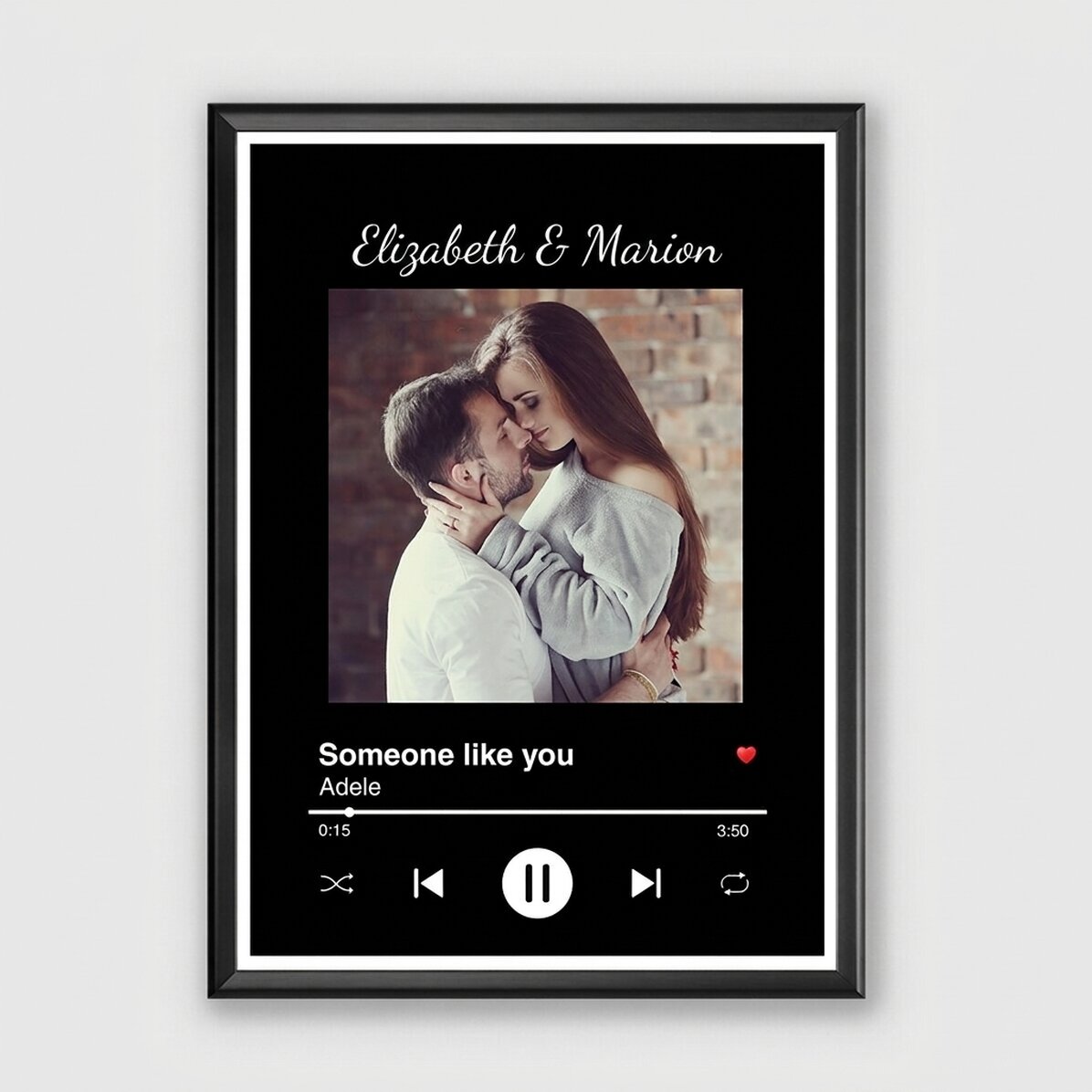 Cuadro personalizado con una foto y un texto - Nuestra canción