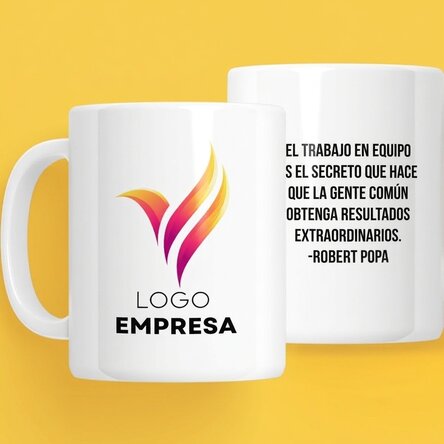 Taza personalizada con logotipo y texto