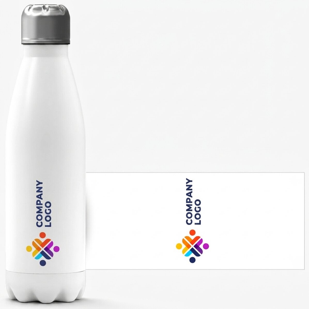 Termo con base blanca personalizado con logotipo