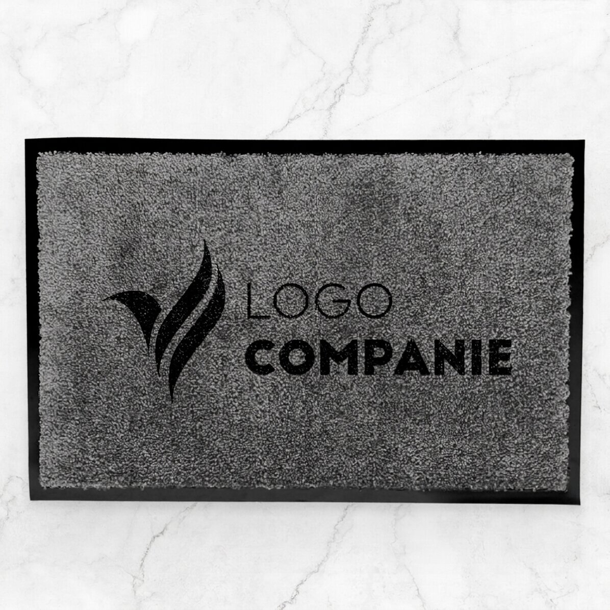 Alfombra de entrada para interior personalizada con logotipo - Gris oscuro