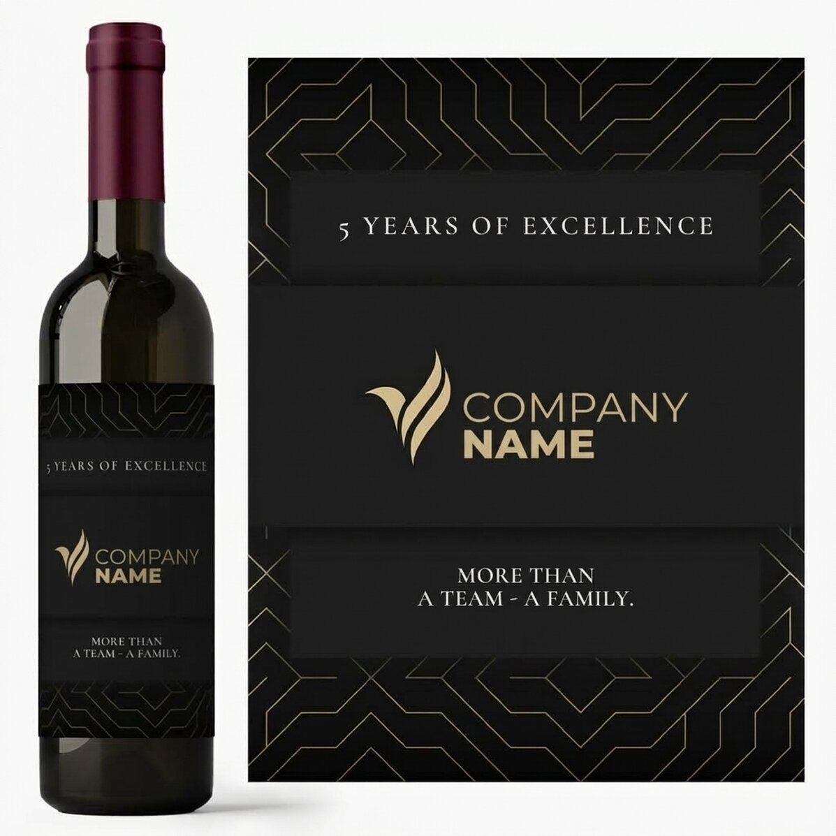 Vino personalizado con logotipo y texto
